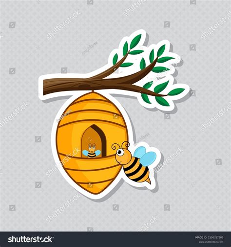 Funny Bee Honey Vector Illustratin Set Stock Vector Royalty Free