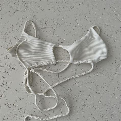 White Frankies Bikini Top Depop