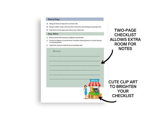 Garage Sale Printable Checklist, Yard Sale Checklist, Sale Checklist ...