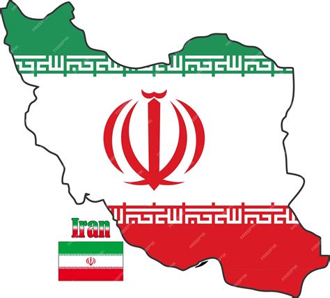 Premium Vector | Iran map and flag