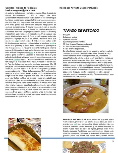 Comidas Tipicas De Honduras Pdf