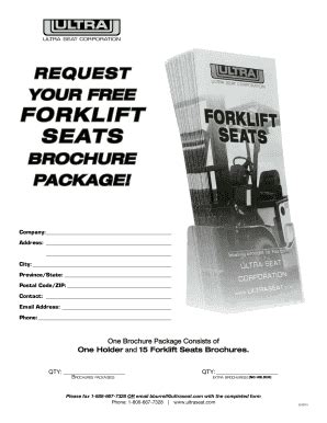 Fillable Online Request YouR FRee FoRKLIFt Seats Ultra Seat