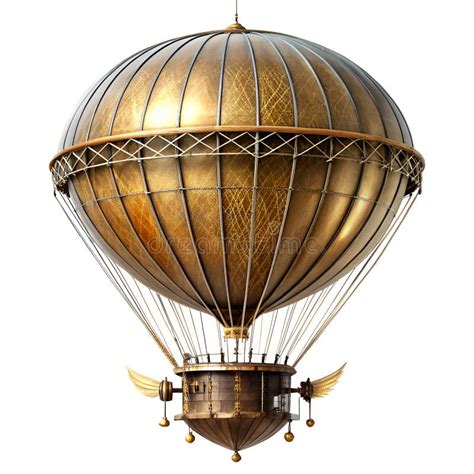 Vintage Steampunk Hot Air Balloon Retro Airship Stock Illustration Illustration Of Background