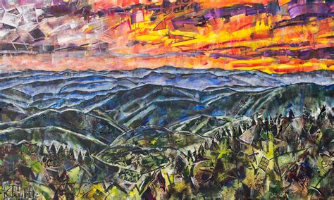 Blue Ridge Mountain Painting - Colorful Abstract Art - Kent Paulette