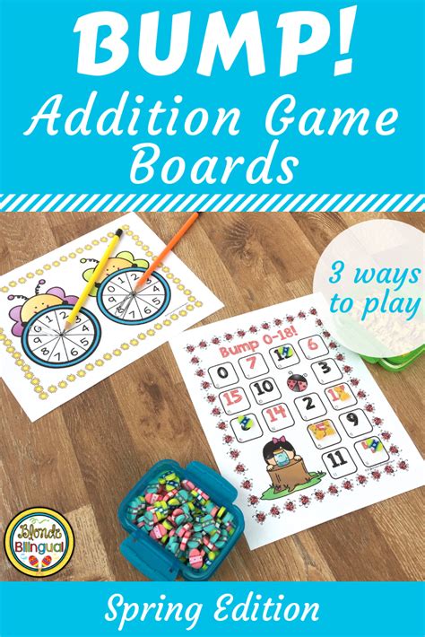 Addition Bump Spring Game Boards St Grade Activities Elementary