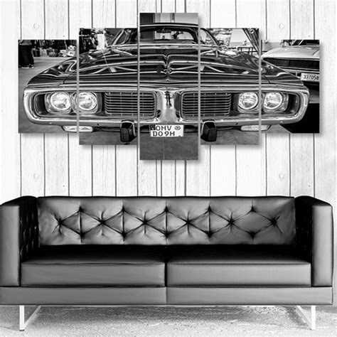 Quadro Decorativo Mosaico Carro Retro Dodge Charger 158x65 Elo7