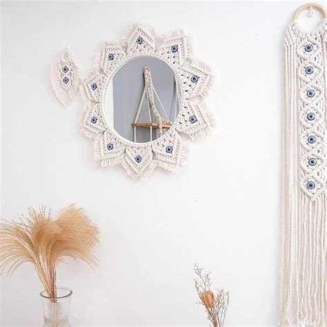 Miroirs Boho Pour D Coration Murale Miroir Mural Avec Franges En