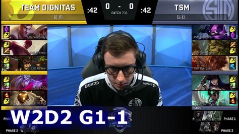 Dignitas Vs Tsm Game 1 S7 Na Lcs Summer 2017 Week 2 Day 2 Dig Vs