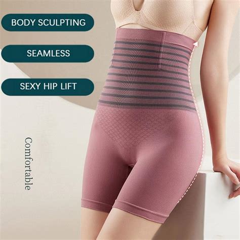 Cheap Women Shaper Underwear High Waist Panties Striped Compression Abs