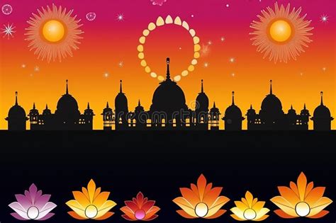 A Beautiful Wallpaper of a Hindu Temple Stock Illustration ...