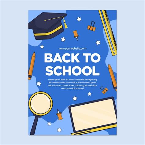 Premium Vector Flat Back To School Vertical Poster Template Back To