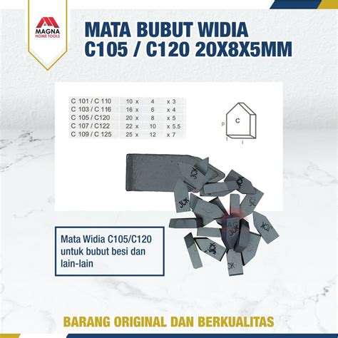 Jual MATA BUBUT WIDIA C105 C120 BETEL CEMENTED CARBIDE 20X8X5MM