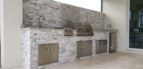 Natural Stacked Stone Selection Custom Outdoor Kitchen Elegant