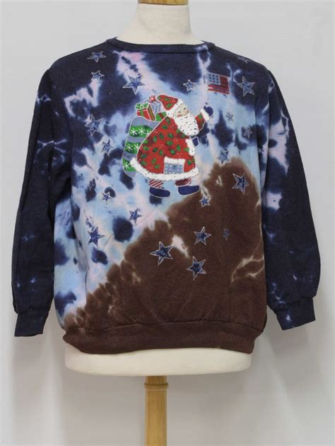 1990s Blair Tie Dyed Ugly Christmas Sweatshirt Late 80s Or Early 90s