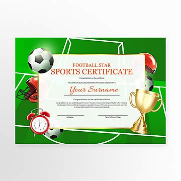 Football Certificate Templates PSD Design For Free Download | Pngtree