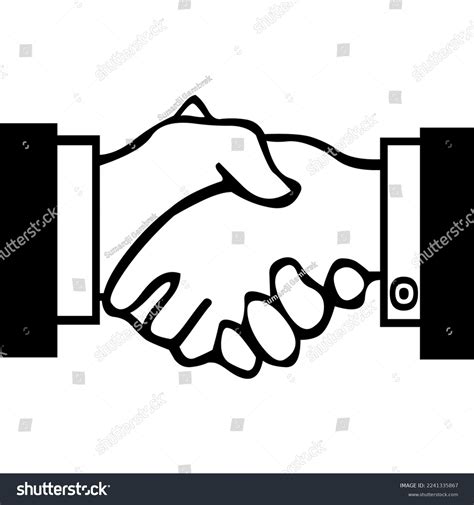 Vector Image Handshake Icon Black White Stock Vector (Royalty Free) 2241335867 | Shutterstock