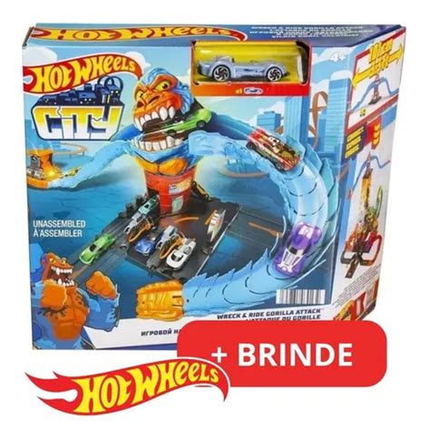 Hot Wheels City Pista Ataque Do Gorila Brinde Mattel Frete Gr Tis