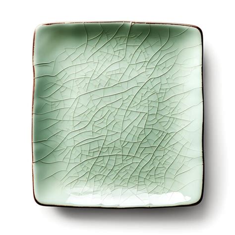 Premium Photo Elegant Celadon Ceramic Dinner Plate Irregular Shape