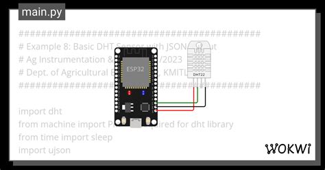 Example 8 Basic DHT Sensor With JSON Output Wokwi ESP32 STM32