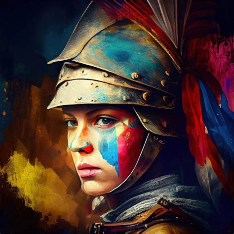 Powerful Medieval Warrior Woman - Art Print | Chromatic Fusion Studio