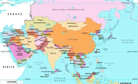 Map Of Asia Continent Countries And Their Location Asia Political Map ...