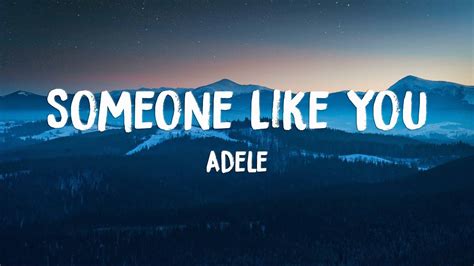 Someone Like You Adele Lyrics Youtube