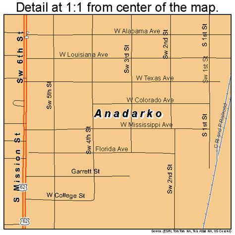 Anadarko Oklahoma Street Map 4002050