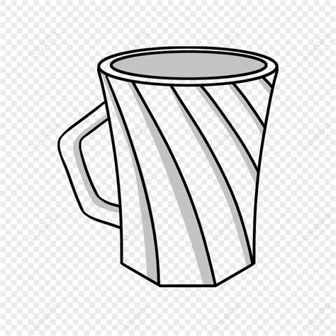 Cartoon Black And White Mug Clipartwhite Mugsline Draft Png Free