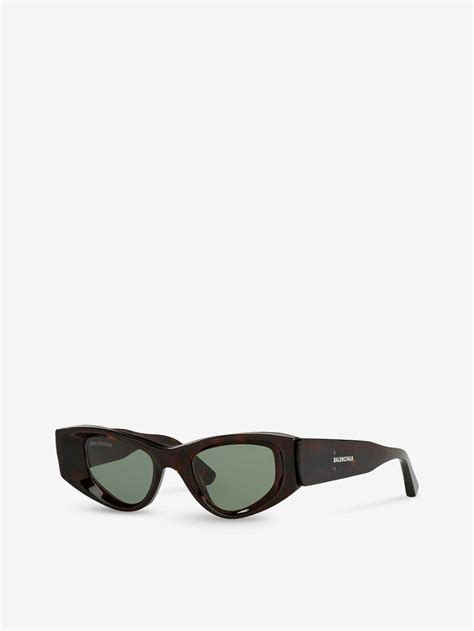 Balenciaga Cat Eye Tortoiseshell Acetate Sunglasses In Brown Endource