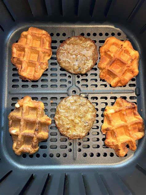 Air Fryer Frozen Sausage And Waffle Breakfast Sandwiches Melanie Cooks