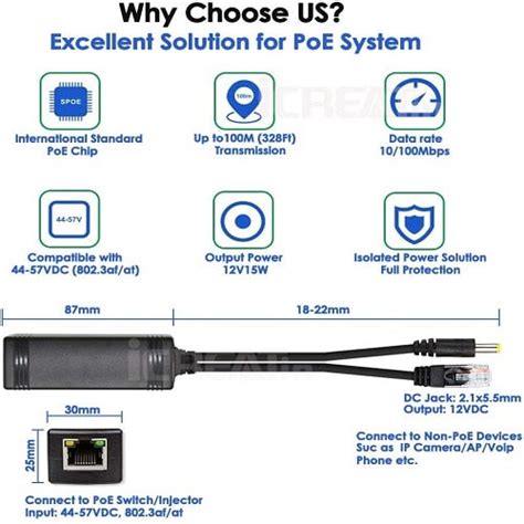 Active 12v Poe Power Over Ethernet Splitter Adapter Konga Online Shopping