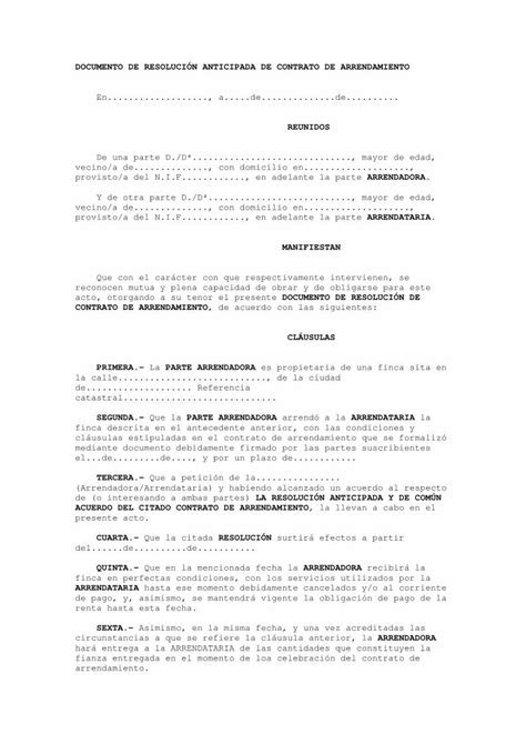 Pdf Documento De Resoluci N Anticipada De Contrato De Pdf