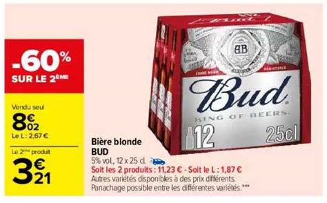 Promo Bi Re Blonde Bud Chez Carrefour Icatalogue Fr