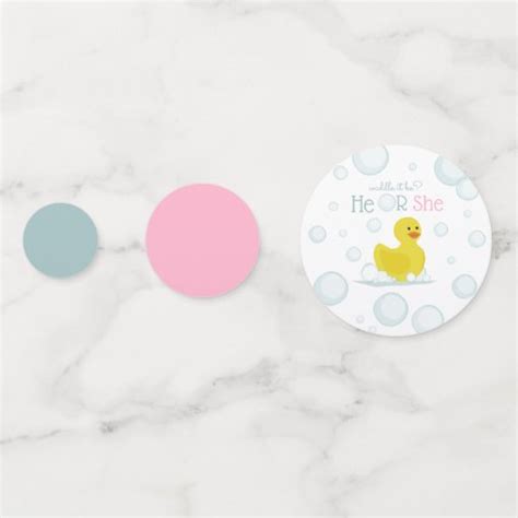 Waddle It Be Gender Reveal Rubber Duck Bubbles Confetti Zazzle