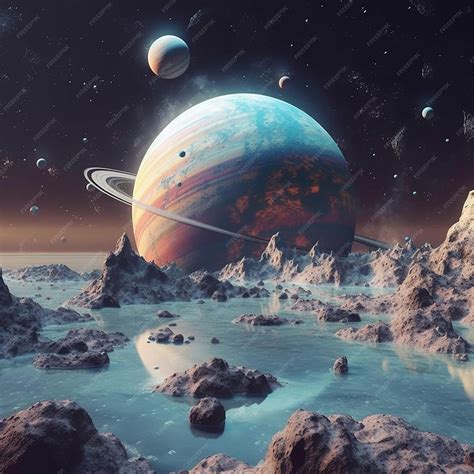 Premium AI Image | Planets and space colorful