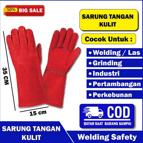 Jual SARUNG TANGAN LAS LISTRIK ANTI PANAS SARUNG ARGON KULIT SAFETI