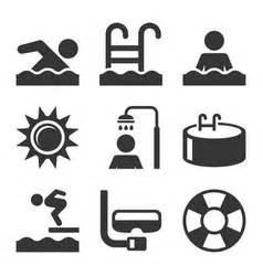 Swimming Pool Rules Set Icons And Symbol Vector Image