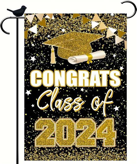 Class Of 2024 Graduation Garden Flag 12 X 18 Inch Double Sided Outside