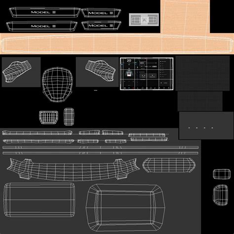 Tesla Model 3 Простой Интерьер 3d Модель 79 3ds C4d Fbx Ma Obj