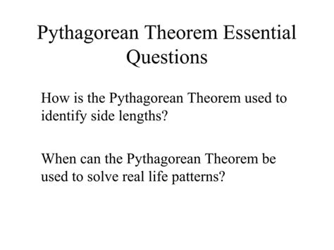 Pythagoras Theorem Ppt Ppt