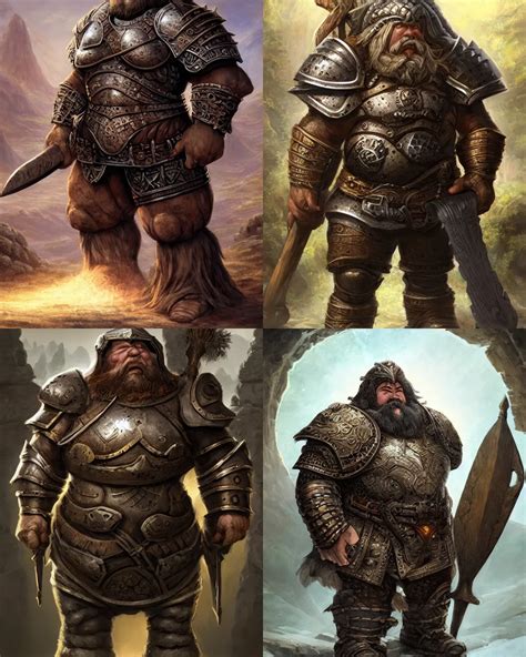 Portrait Big Female Dwarven Warrior Wearing Heavy Stable Diffusion