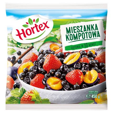 Hortex Mieszanka kompotowa 450 g kalorie kJ i wartości odżywcze