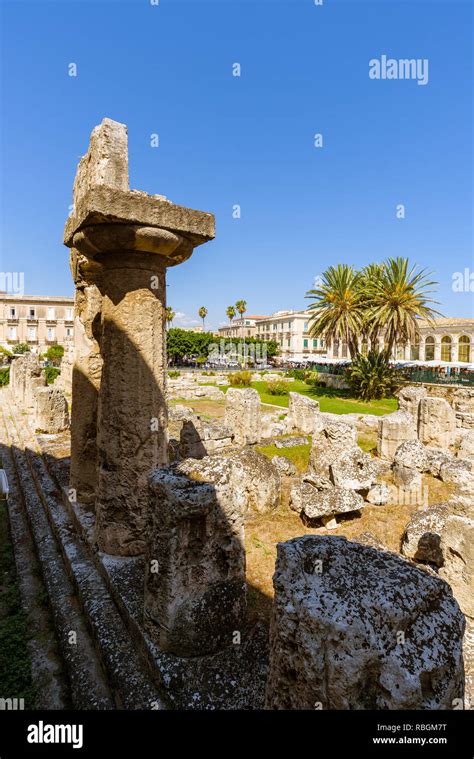 View Of The Ruins Of The Temple Of Apollo An Ancient Greek Monument In