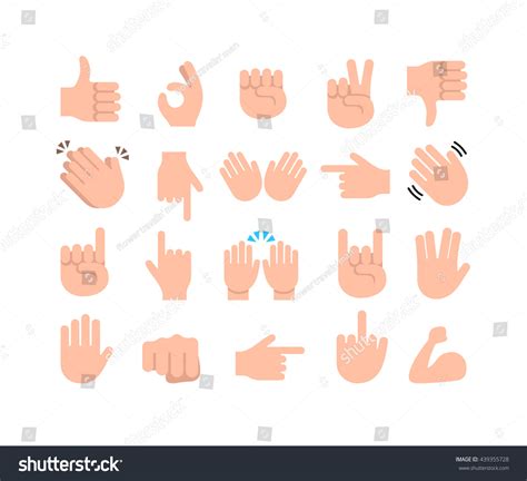 Abstract Funny Flat Style Hand Emoji Stock Vector (Royalty Free) 439355728