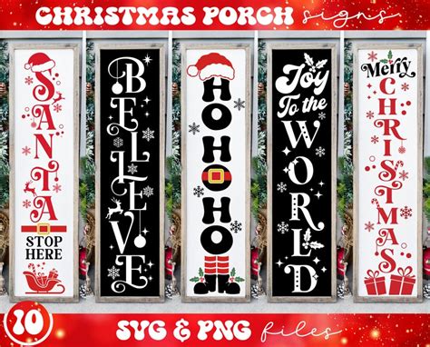 Christmas Porch Sign Svg Bundle Christmas Porch Sign Svg Etsy