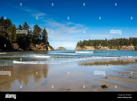 Sunset beach near Cape Arago Stock Photo - Alamy