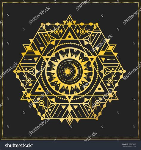 Sacred Geometry Symbol Star Sun Alchemy Stock Vector Royalty Free