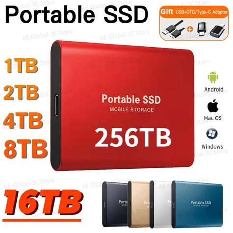 256tb 128tb ฮาร์ดดิสก์ไดรฟ์ภายนอกแบบพกพา Ssd 2tb M2ความเร็วสูง Type C