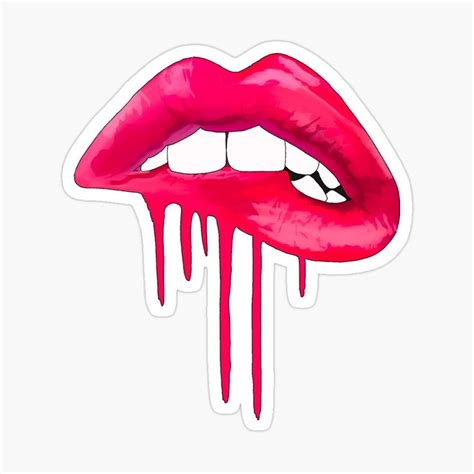 Pink Drip Lips Sticker For Sale By Haileybach Dripping Lips Lips