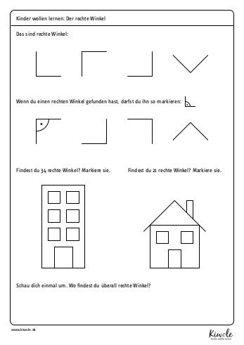 Faszination Winkel Der Rechte Winkel Kiwole Kinder Wollen Lernen